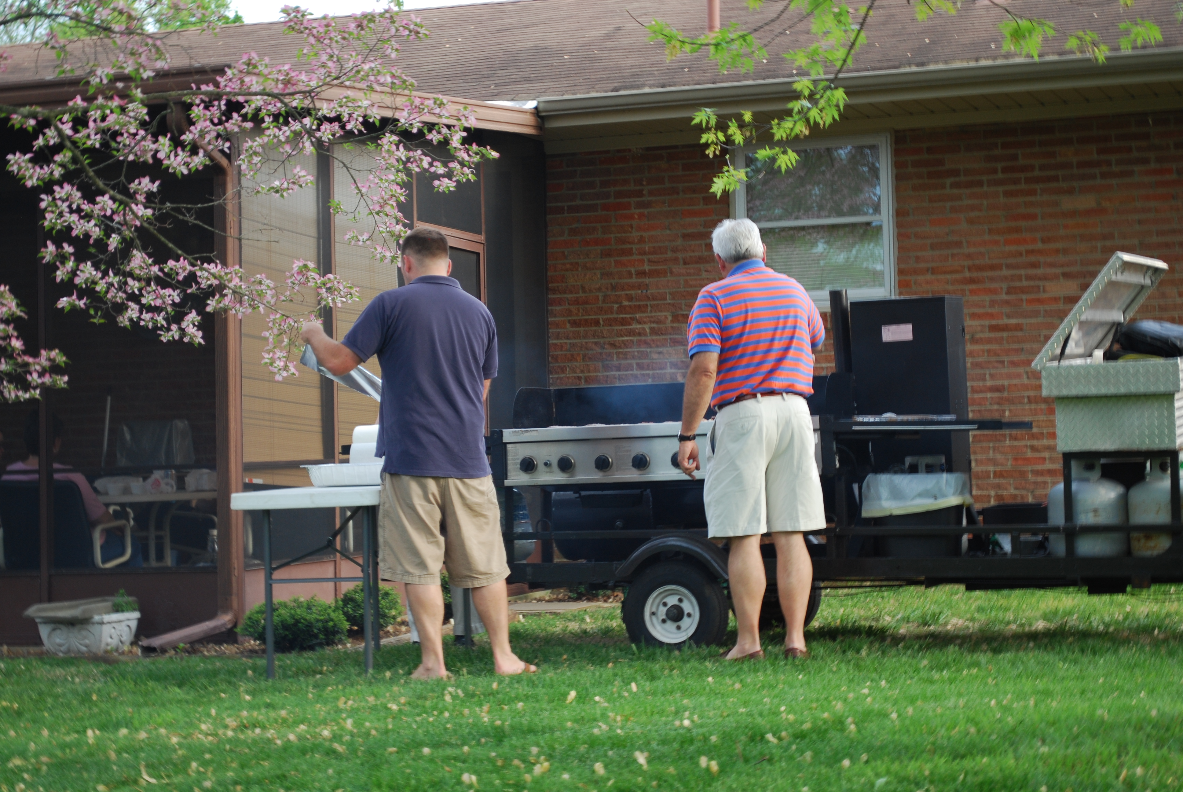 John and Dad were manning the grill